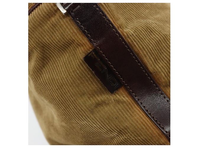 Bolso de Mano FENDI Terciopelo Beige Plata Auth bs31008 - vista 11