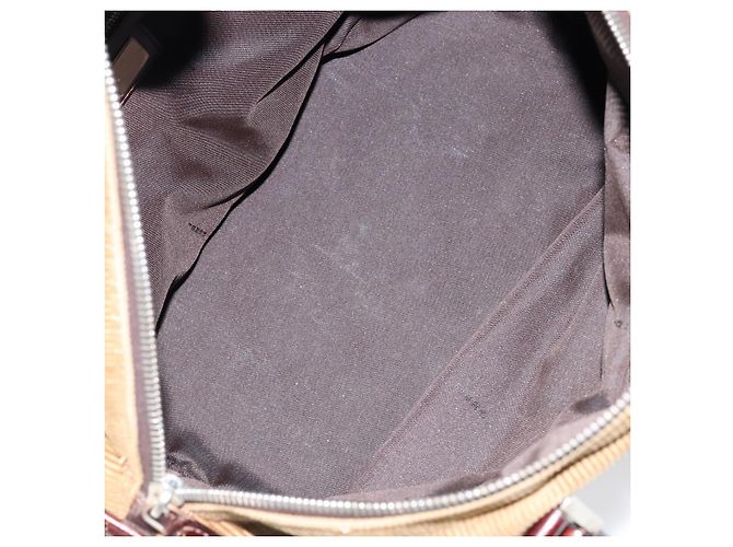 Bolso de Mano FENDI Terciopelo Beige Plata Auth bs31008 - vista 12