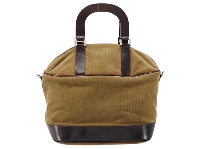 Bolso de Mano FENDI Terciopelo Beige Plata Auth bs31008 - vista 2