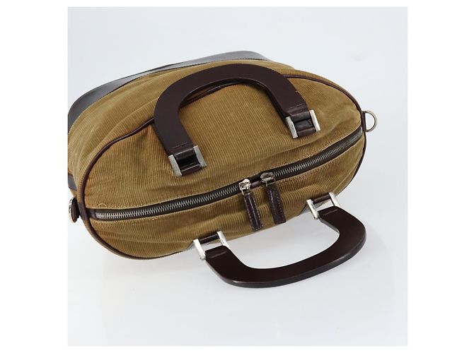 Bolso de Mano FENDI Terciopelo Beige Plata Auth bs31008 - vista 6