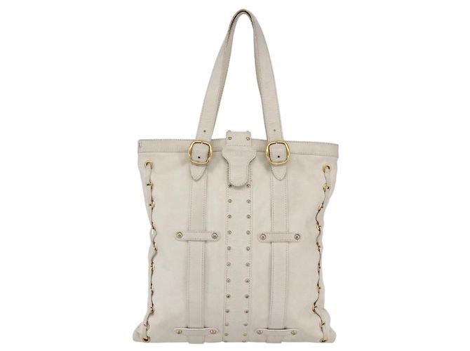 Valentino Borsa Tote in Pelle Bianco Oro Auth bs31012 D'oro - vista 13