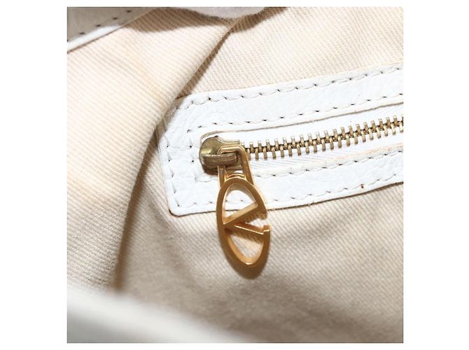 Valentino Borsa Tote in Pelle Bianco Oro Auth bs31012 D'oro - vista 18
