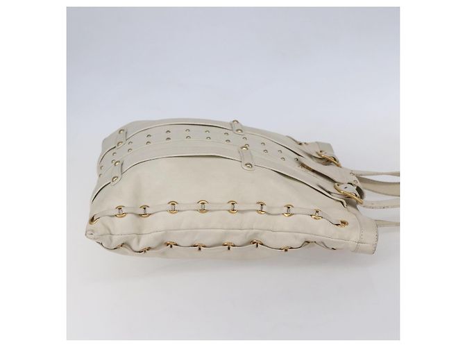 Valentino Borsa Tote in Pelle Bianco Oro Auth bs31012 D'oro - vista 4