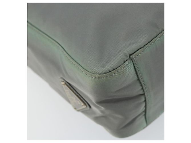 PRADA Tote Bag aus Nylon Khaki Silber authentisch bs31017 - Ansicht 16