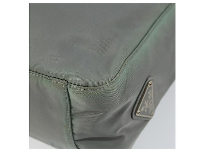 PRADA Tote Bag aus Nylon Khaki Silber authentisch bs31017 - Ansicht 17