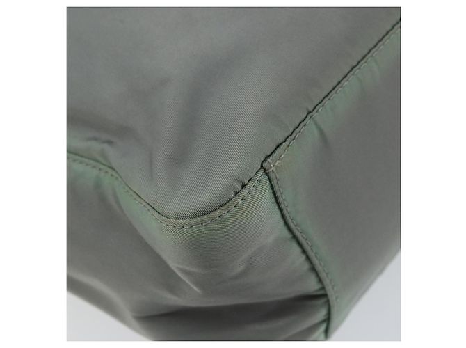 PRADA Tote Bag aus Nylon Khaki Silber authentisch bs31017 - Ansicht 18