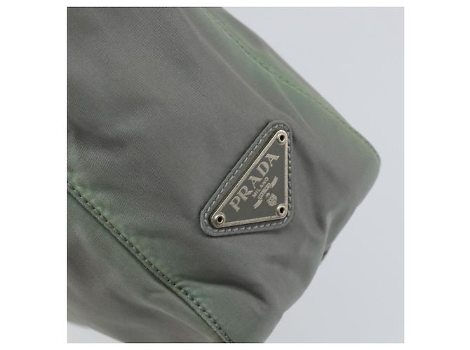 PRADA Tote Bag aus Nylon Khaki Silber authentisch bs31017 - Ansicht 19