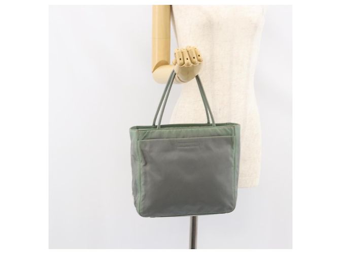 PRADA Tote Bag aus Nylon Khaki Silber authentisch bs31017 - Ansicht 25