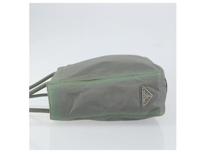 PRADA Tote Bag aus Nylon Khaki Silber authentisch bs31017 - Ansicht 4