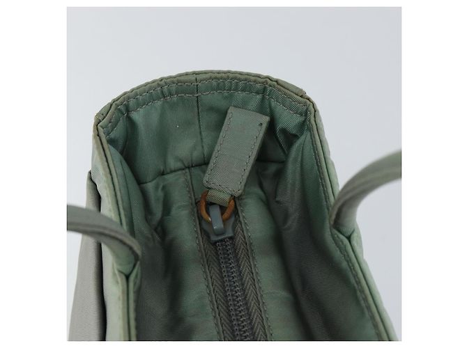 PRADA Tote Bag aus Nylon Khaki Silber authentisch bs31017 - Ansicht 8