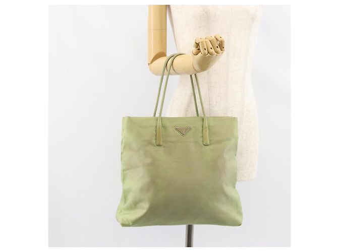 Prada Tote Bag aus Nylon Khaki Silber authentisch bs31019 - Ansicht 27