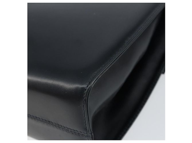 Bolsa de Ombro Salvatore Ferragamo em Couro Preto Dourado Auth 152686 - vista 12