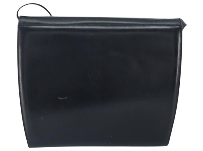 Bolsa de Ombro Salvatore Ferragamo em Couro Preto Dourado Auth 152686 - vista 3
