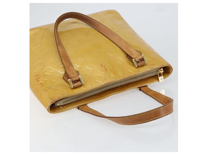 LOUIS VUITTON Borsa a Mano Houston Monogram Vernis Beige M91004 LV Auth bs30905 - vista 6