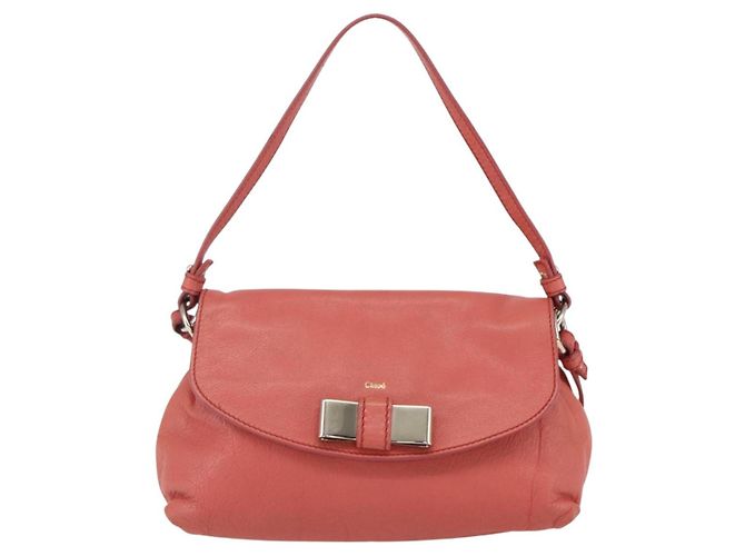 Chloé Borsa a mano in pelle Chloe Lily 2 in 1 Rosa Oro Auth BA7807 D'oro - vista 2