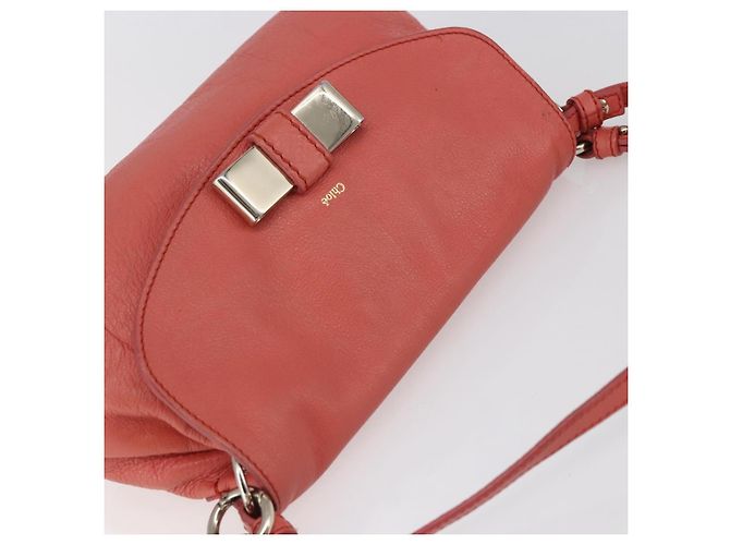 Chloé Borsa a mano in pelle Chloe Lily 2 in 1 Rosa Oro Auth BA7807 D'oro - vista 6