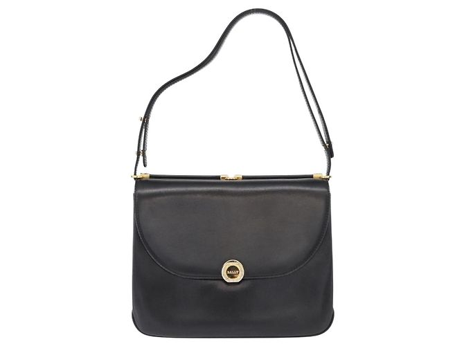 BALLY Borsa a Spalla in Pelle Nera e Oro Auth BA7813 Nero D'oro - vista 2