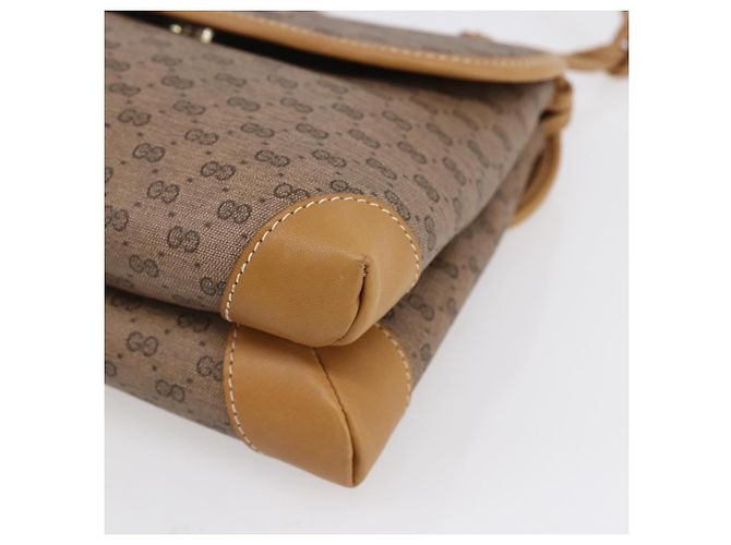 Gucci Borsa a Spalla Micro GG Supreme PVC Beige Oro 007 105 5548 Auth BA7825 D'oro - vista 10