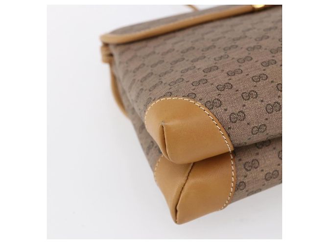 Gucci Borsa a Spalla Micro GG Supreme PVC Beige Oro 007 105 5548 Auth BA7825 D'oro - vista 13