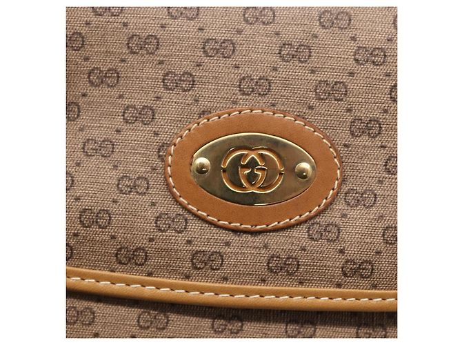 Gucci Borsa a Spalla Micro GG Supreme PVC Beige Oro 007 105 5548 Auth BA7825 D'oro - vista 14
