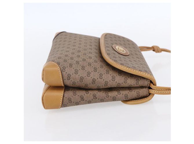 Gucci Borsa a Spalla Micro GG Supreme PVC Beige Oro 007 105 5548 Auth BA7825 D'oro - vista 5