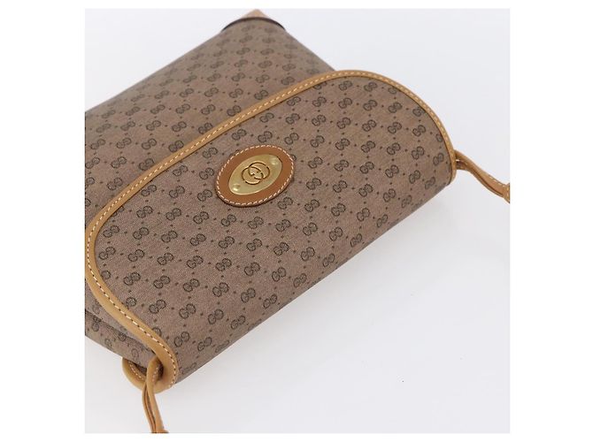 Gucci Borsa a Spalla Micro GG Supreme PVC Beige Oro 007 105 5548 Auth BA7825 D'oro - vista 6