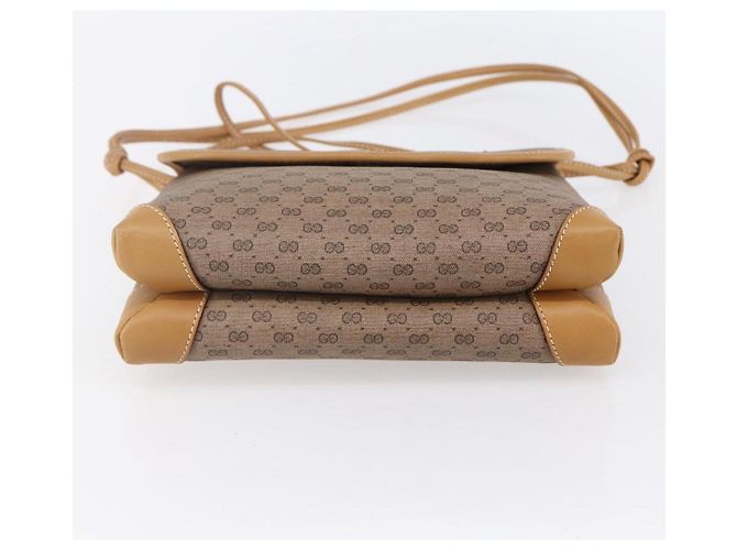 Gucci Borsa a Spalla Micro GG Supreme PVC Beige Oro 007 105 5548 Auth BA7825 D'oro - vista 9