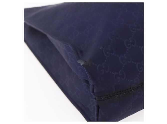 GUCCI GG Canvas Tote Bag Nylon Navy 355732 Auth BA7774 Marineblau - Ansicht 11
