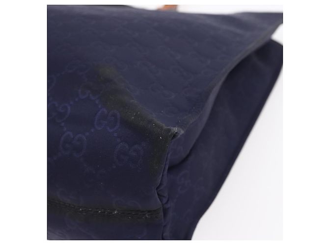 GUCCI GG Canvas Tote Bag Nylon Navy 355732 Auth BA7774 Marineblau - Ansicht 12