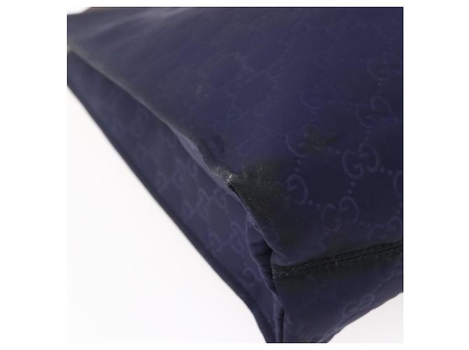 GUCCI GG Canvas Tote Bag Nylon Navy 355732 Auth BA7774 Marineblau - Ansicht 13