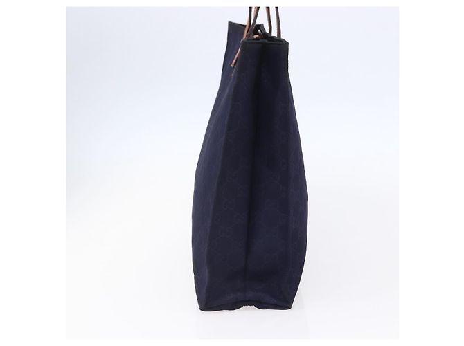 GUCCI GG Canvas Tote Bag Nylon Navy 355732 Auth BA7774 Marineblau - Ansicht 4