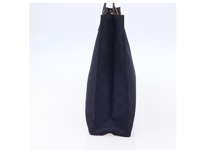 GUCCI GG Canvas Tote Bag Nylon Navy 355732 Auth BA7774 Marineblau - Ansicht 5