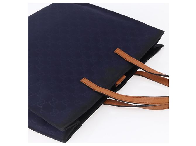 GUCCI GG Canvas Tote Bag Nylon Navy 355732 Auth BA7774 Marineblau - Ansicht 6