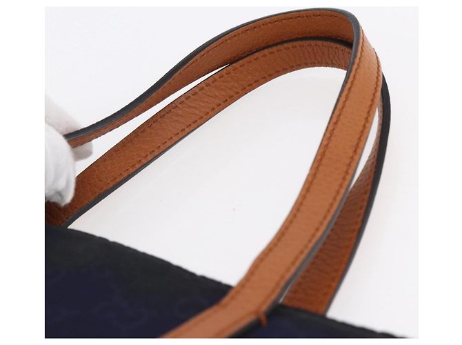 GUCCI GG Canvas Tote Bag Nylon Navy 355732 Auth BA7774 Marineblau - Ansicht 8