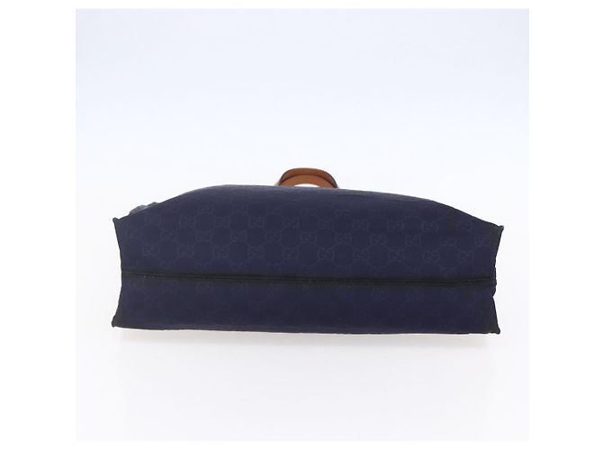 GUCCI GG Canvas Tote Bag Nylon Navy 355732 Auth BA7774 Marineblau - Ansicht 9