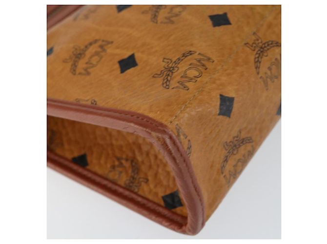 MCM Logogram Vicetos Clutch Bag in Pelle PVC Marrone Oro Auth gh1233 D'oro - vista 9