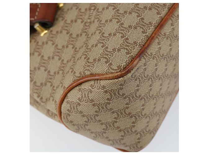 Céline Borsa a mano in tela Macadam CELINE PVC beige oro Auth gh1223 D'oro - vista 11