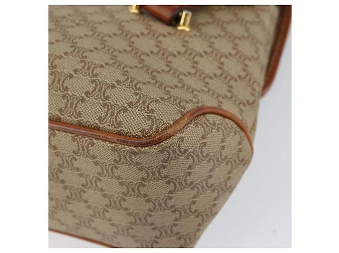 Céline Borsa a mano in tela Macadam CELINE PVC beige oro Auth gh1223 D'oro - vista 12