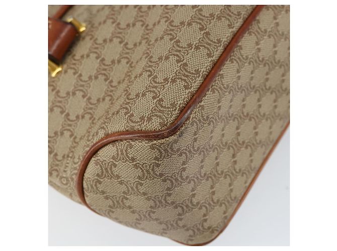 Céline Borsa a mano in tela Macadam CELINE PVC beige oro Auth gh1223 D'oro - vista 13