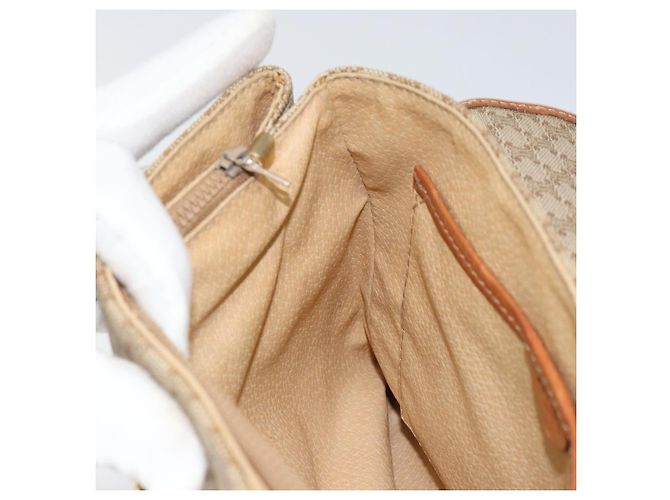 Céline Borsa a mano in tela Macadam CELINE PVC beige oro Auth gh1223 D'oro - vista 19