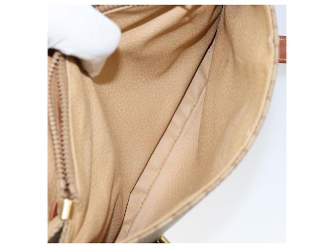 Céline Borsa a mano in tela Macadam CELINE PVC beige oro Auth gh1223 D'oro - vista 23