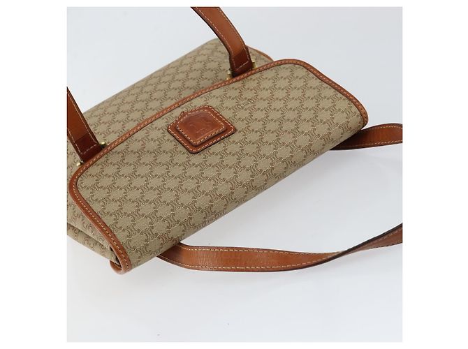 Céline Borsa a mano in tela Macadam CELINE PVC beige oro Auth gh1223 D'oro - vista 6
