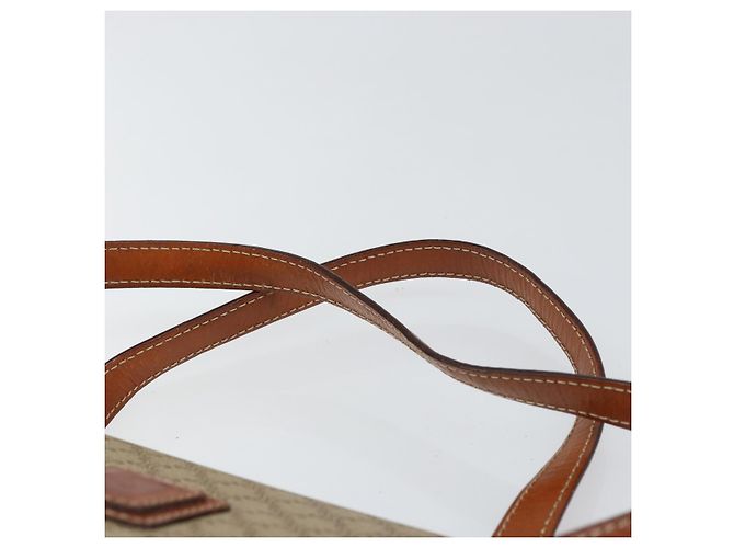 Céline Borsa a mano in tela Macadam CELINE PVC beige oro Auth gh1223 D'oro - vista 8