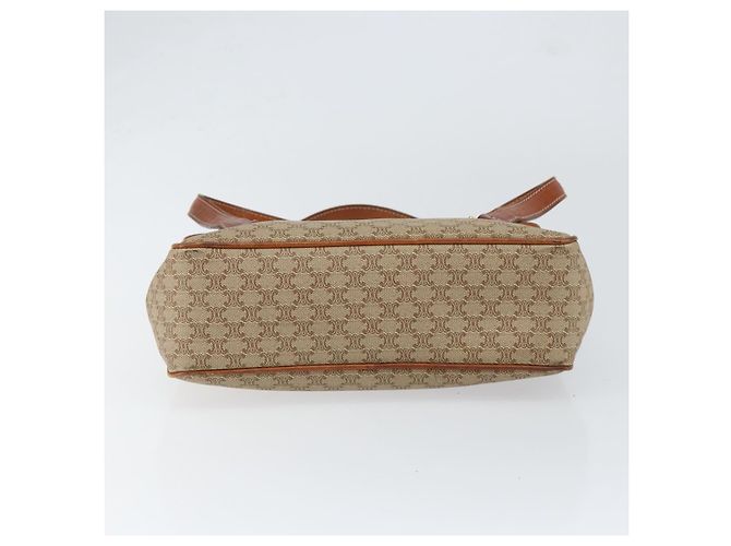 Céline Borsa a mano in tela Macadam CELINE PVC beige oro Auth gh1223 D'oro - vista 9