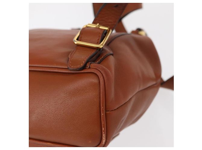 Zaino in pelle Gucci Bamboo marrone oro 003 2058 0030 Auth BA7970 - vista 17