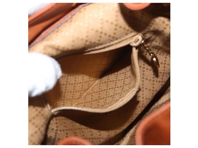 Zaino in pelle Gucci Bamboo marrone oro 003 2058 0030 Auth BA7970 - vista 26