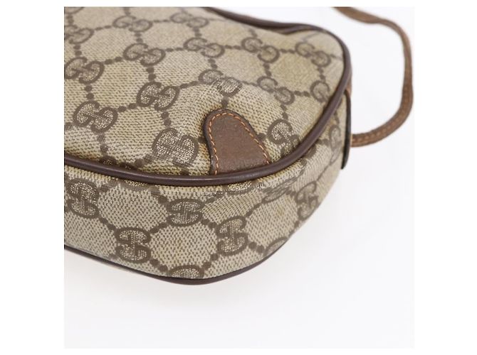 Borsa Sherry Line GG Supreme Web di GUCCI in PVC beige e oro 156 02 066 Auth BA7963 D'oro - vista 10