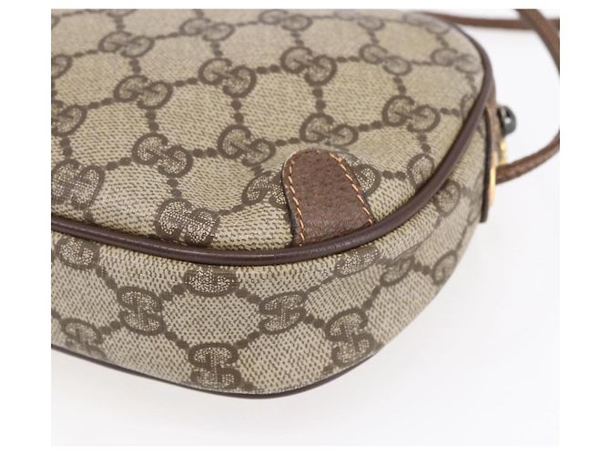 Borsa Sherry Line GG Supreme Web di GUCCI in PVC beige e oro 156 02 066 Auth BA7963 D'oro - vista 12