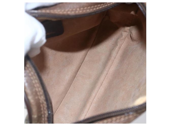 Borsa Sherry Line GG Supreme Web di GUCCI in PVC beige e oro 156 02 066 Auth BA7963 D'oro - vista 17