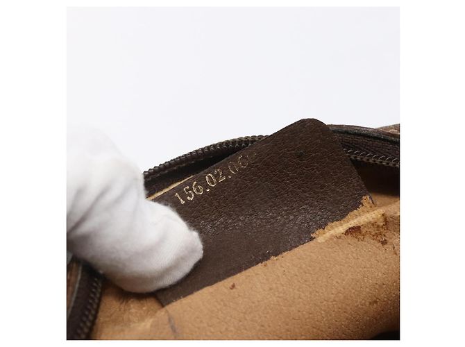 Borsa Sherry Line GG Supreme Web di GUCCI in PVC beige e oro 156 02 066 Auth BA7963 D'oro - vista 20